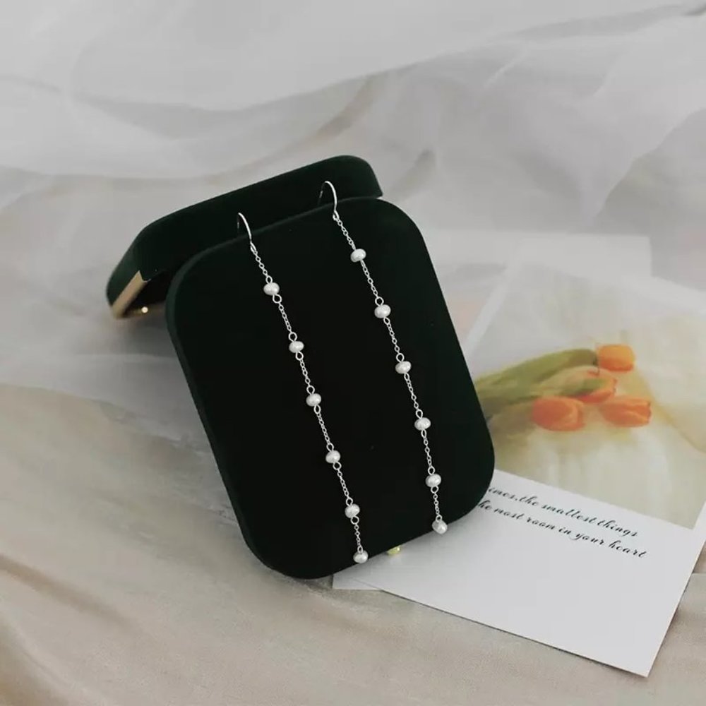 Real Dainty Pearls S925 Earrings - Picture 3 of 13